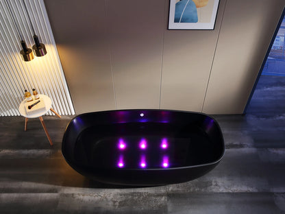 Vrijstaand bad - Lista Glans Zwart - 170x80x60cm