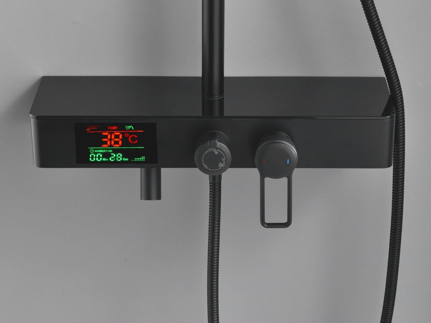 Opbouw regendoucheset - Digitaal display - Mantua Mat zwart