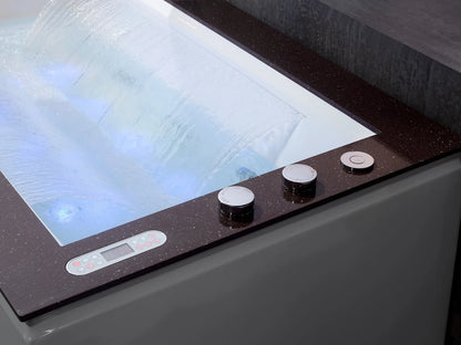 Vrijstaand massagebad - Corian top - Nebo Glans wit - 183x93x62cm