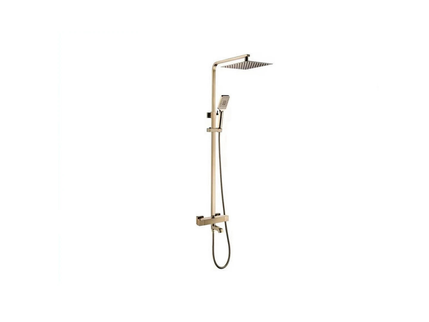 Thermostatisch opbouw regendoucheset - Cormor Geborsteld goud