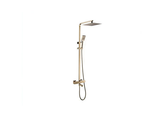 Thermostatisch opbouw regendoucheset - Cormor Geborsteld goud