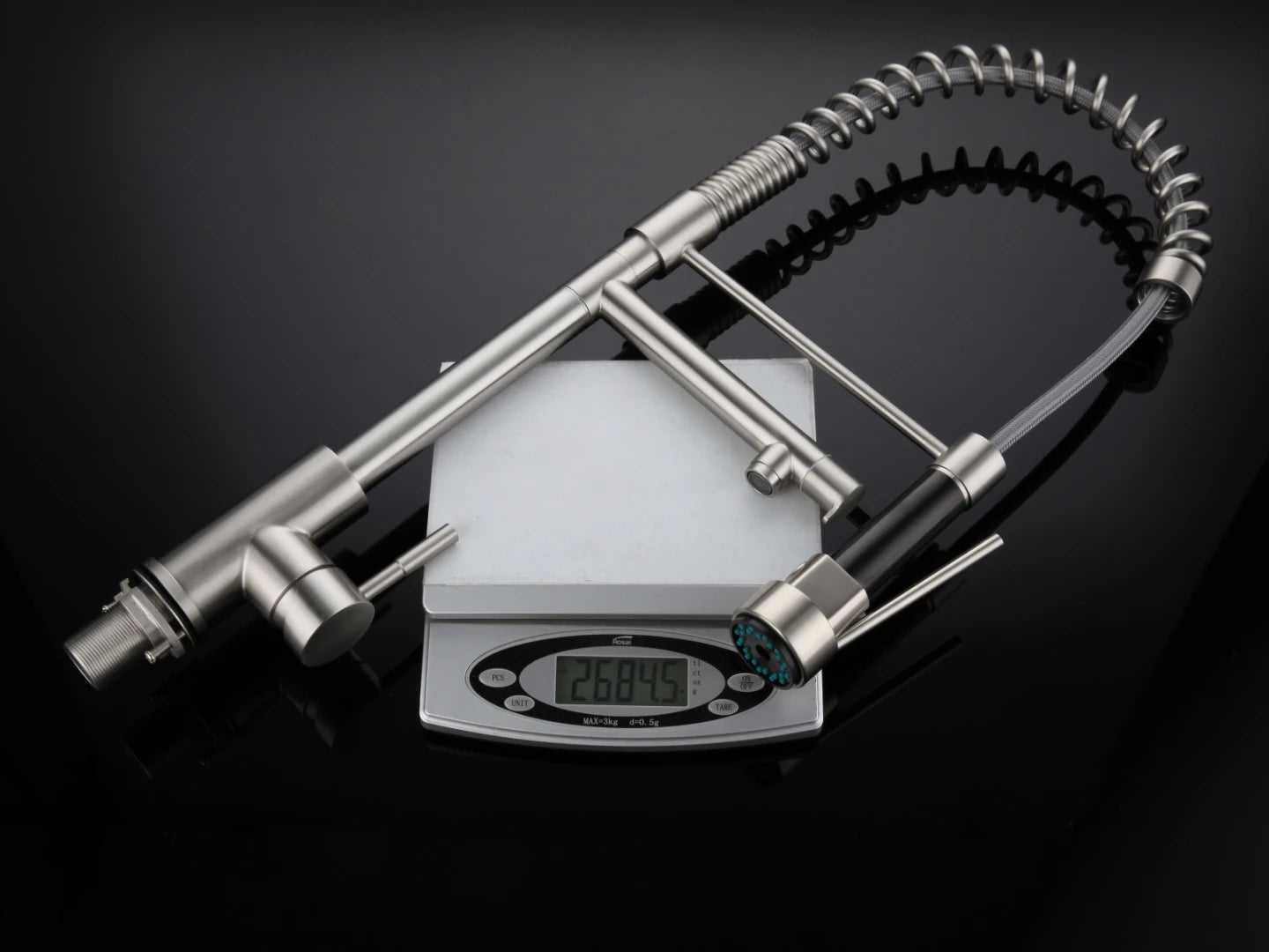 Semi-professional keukenkraan - Flexibele uitloop - Cocos Geborsteld RVS - 63cm