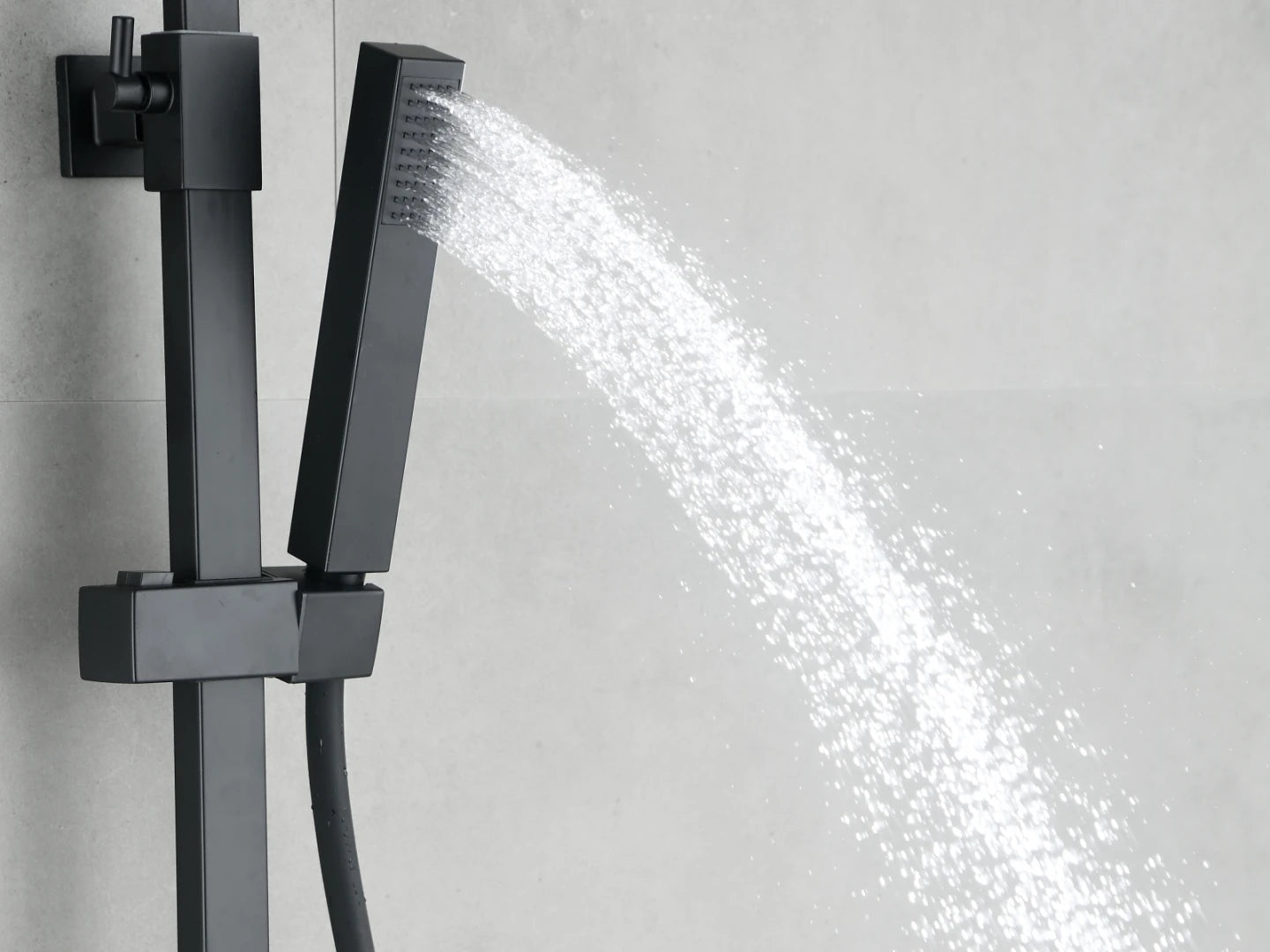 Thermostatisch opbouw regendoucheset - Cynthia Mat zwart