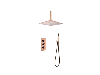 Thermostatische inbouw regendoucheset - Hake Rose goud