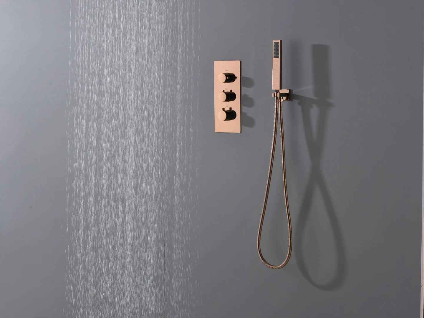 Thermostatische inbouw regendoucheset - Hake Rose goud