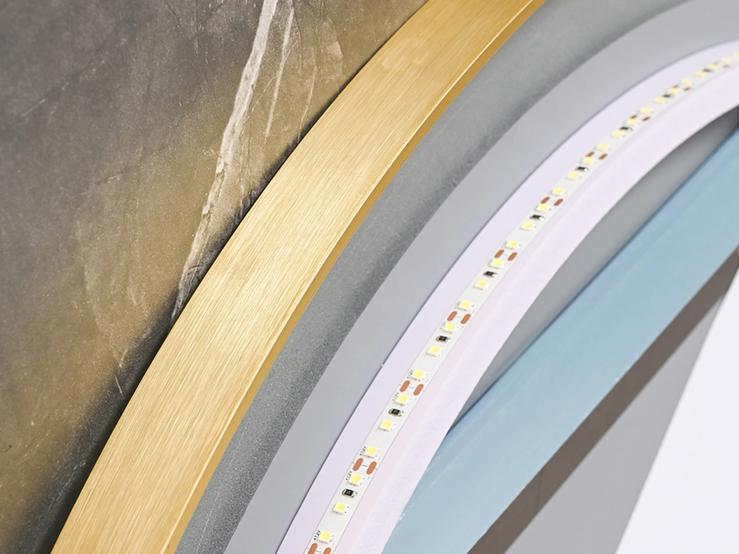 LED Badkamerspiegel - Bluetooth - Josh Geborsteld goud - 80x80cm