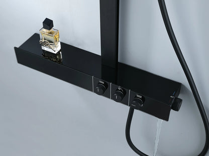 Thermostatisch opbouw regendoucheset - Cyber Mat zwart