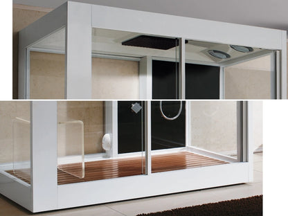 2 persoons stoomcabine - Laila Glans wit - 90x135x220cm
