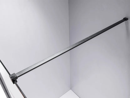 Douchewand - Boston Mat zwart - verstelbaarx120x200cm