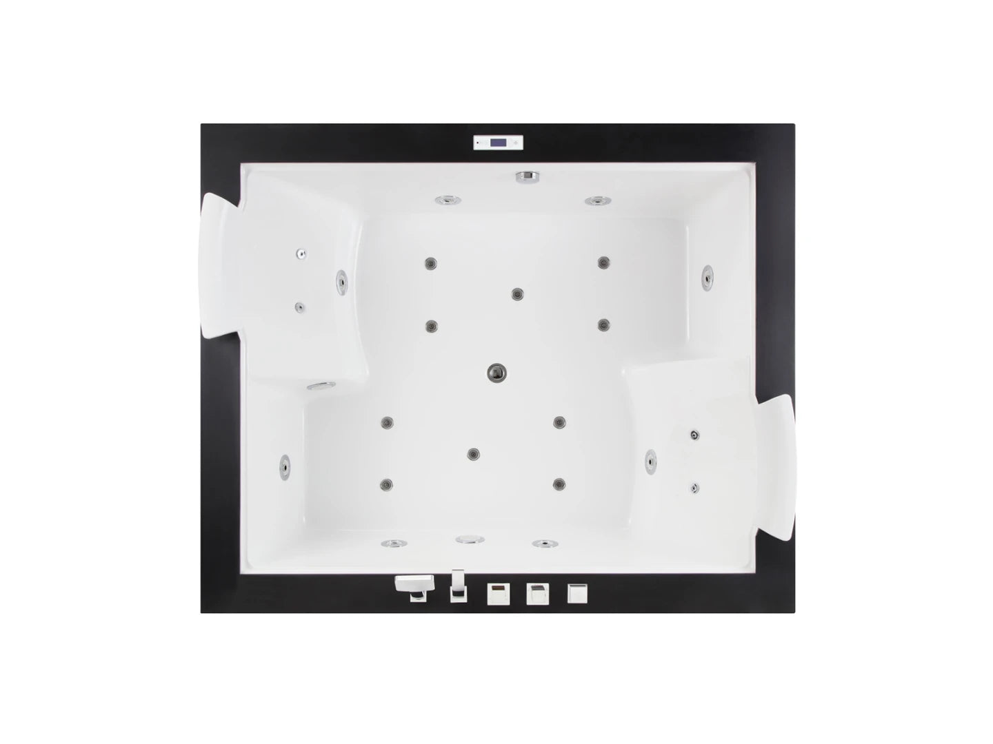 2 persoons inbouw massagebad - Malka Glans wit - 180x150x62cm