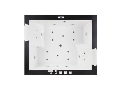 2 persoons inbouw massagebad - Malka Glans wit - 180x150x62cm
