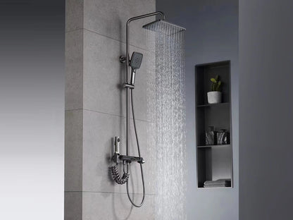 Opbouw regendoucheset - Digitaal display - James Gunmetal grey