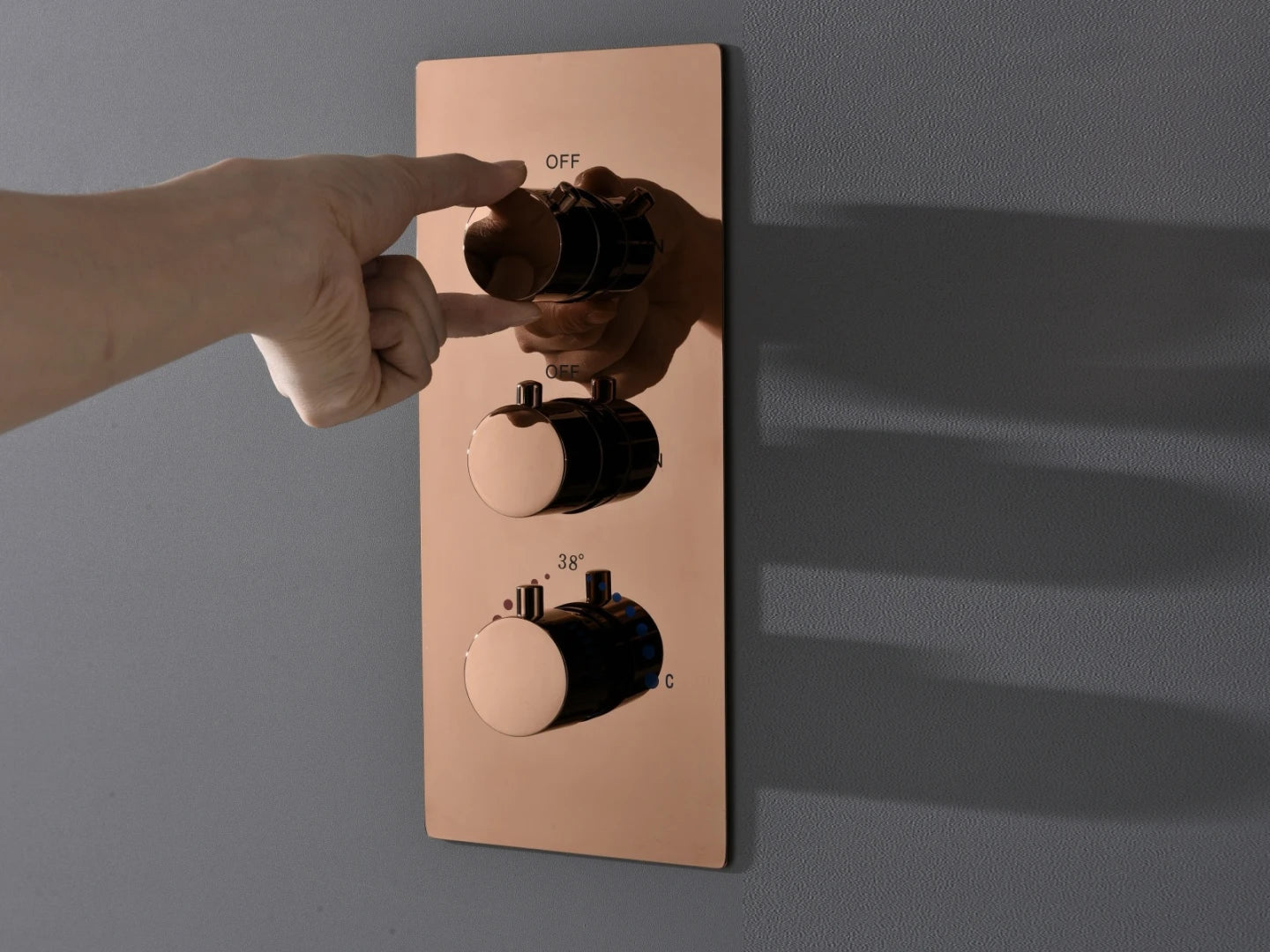 Thermostatische inbouw regendoucheset - Hake Rose goud