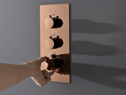 Thermostatische inbouw regendoucheset - Hake Rose goud