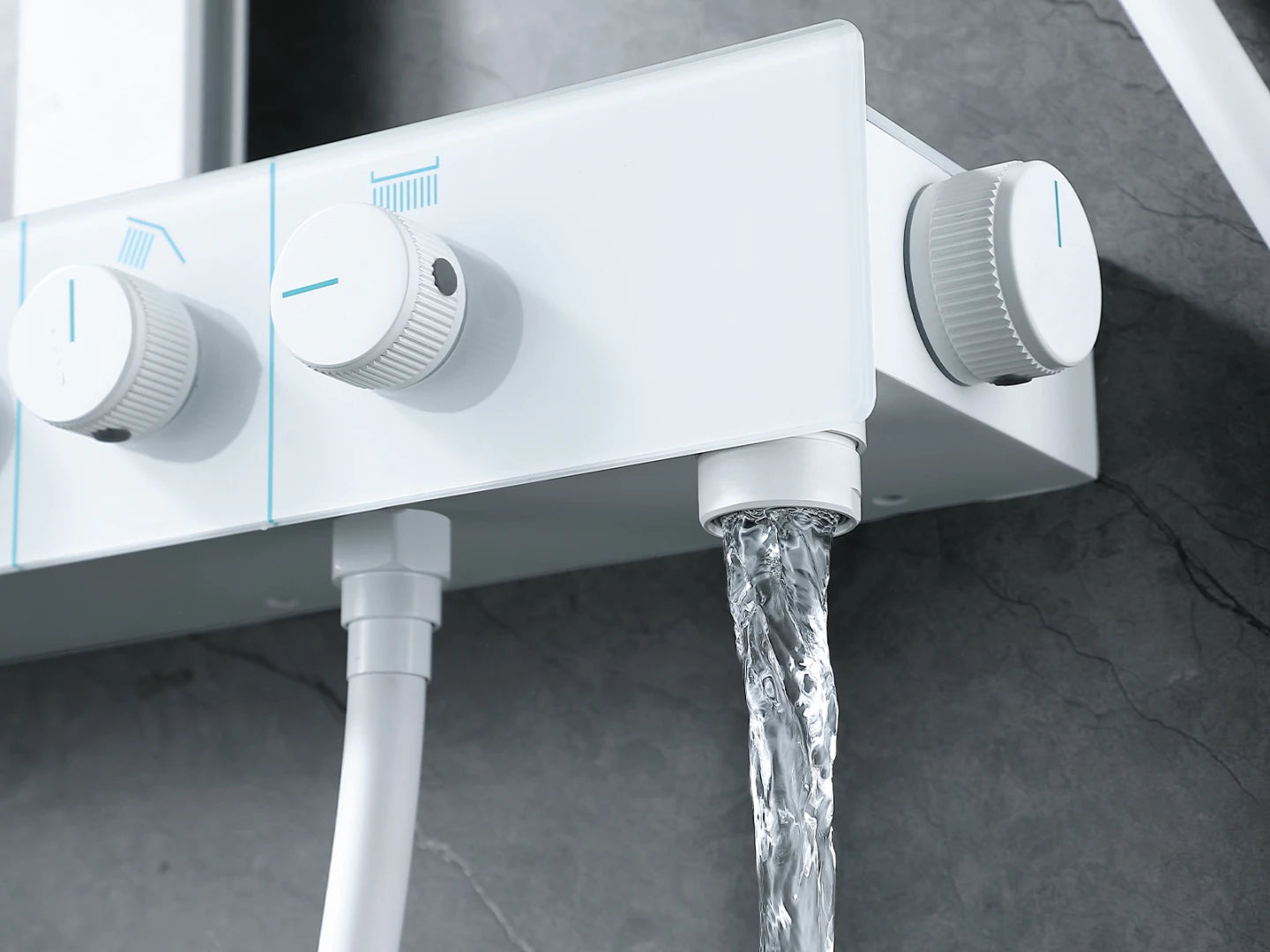 Thermostatisch opbouw regendoucheset - Cyber Mat wit