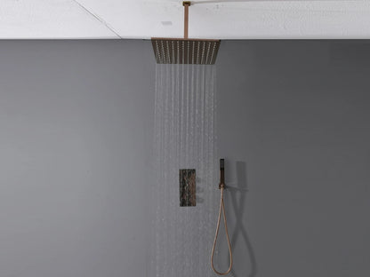 Thermostatische inbouw regendoucheset - Hake Rose goud