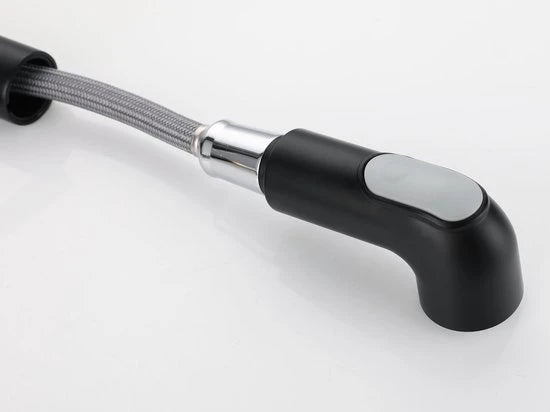 In hoogte verstelbare wastafelkraan - Miko Mat zwart - 20cm