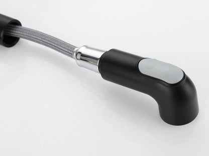 In hoogte verstelbare wastafelkraan - Miko Mat zwart - 20cm