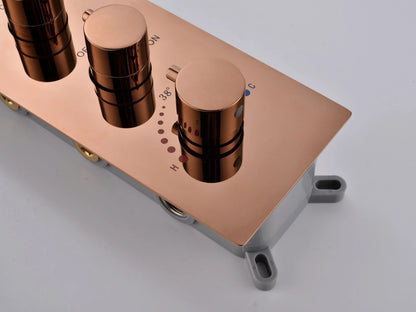 Thermostatische inbouw regendoucheset - Hake Rose goud