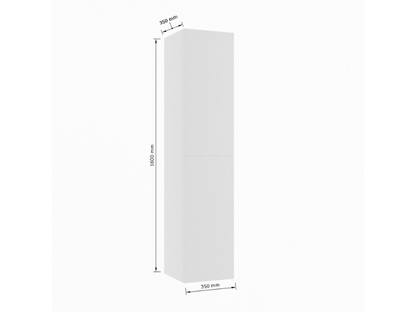 MONDIAZ BEAM Kolomkast Badmeubel 160cm - Marquina (Zwart Marmer) met 2 Push-to-Open Deuren