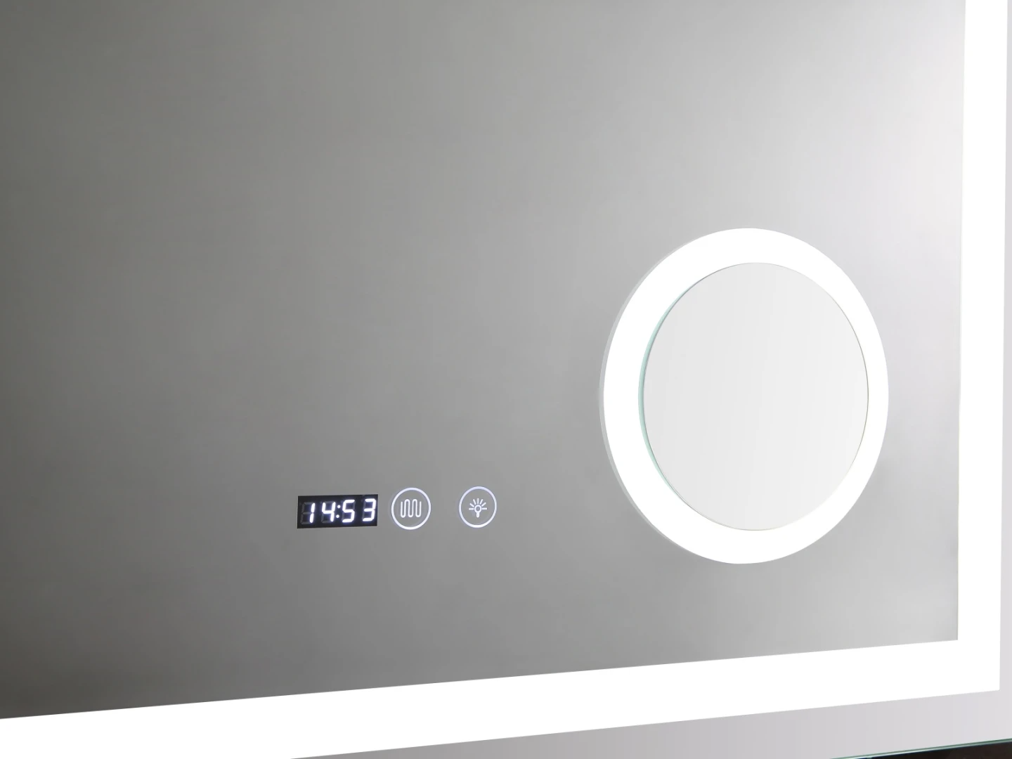 Badkamerspiegel Met Verlichting - Rond 60 Cm - LED Badkamerspiegel Met Touch Anticondens Klok Temperatuur Dimbaar 1 Badkamerspiegel Met Verlichting - Rond 60 Cm - LED Badkamerspiegel Met Touch Anticondens Klok Temperatuur Dimbaar 1