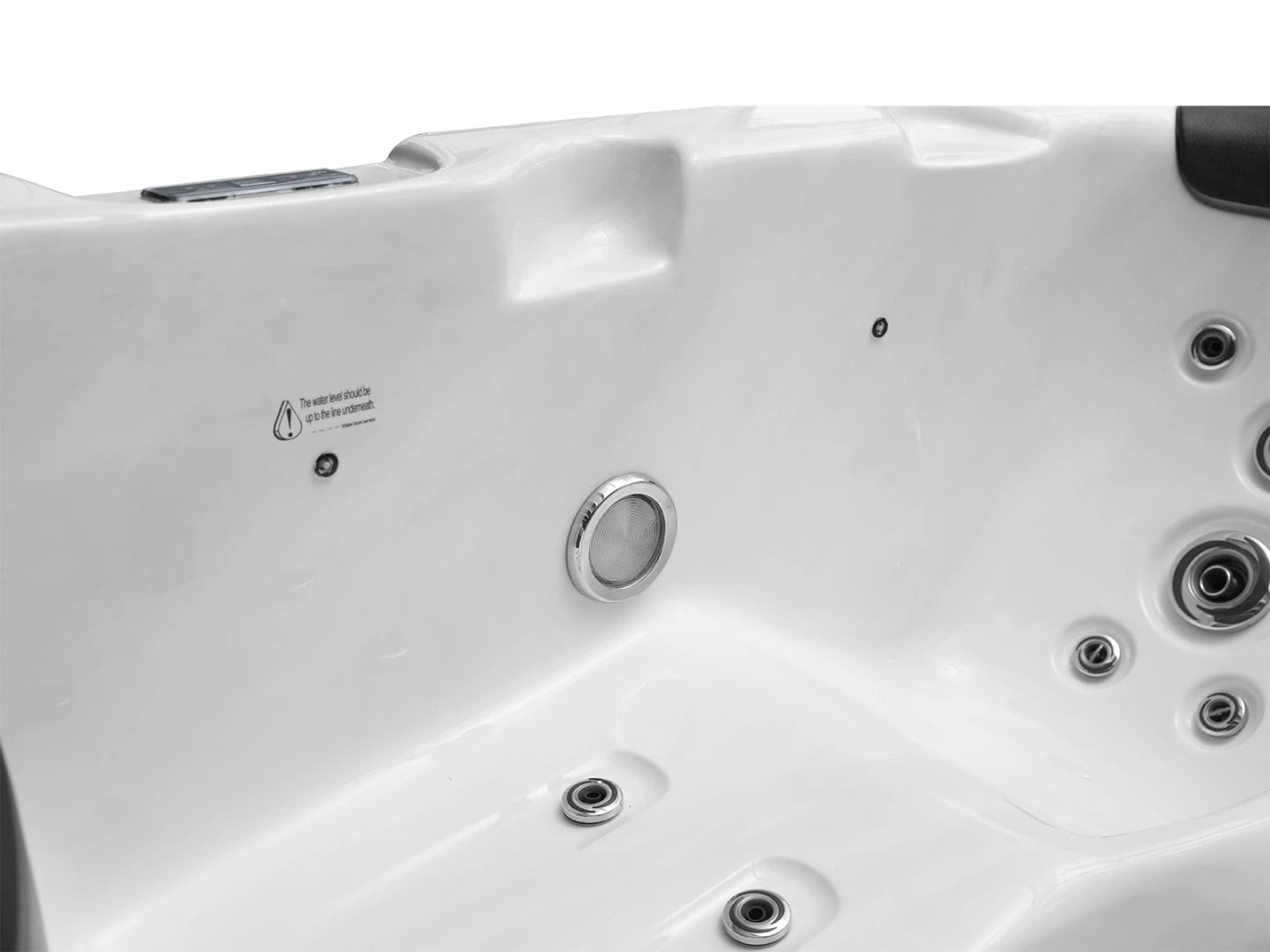 6 persoons buitenspa - Milano Wit met grijze ombouw - 200x200x90cm