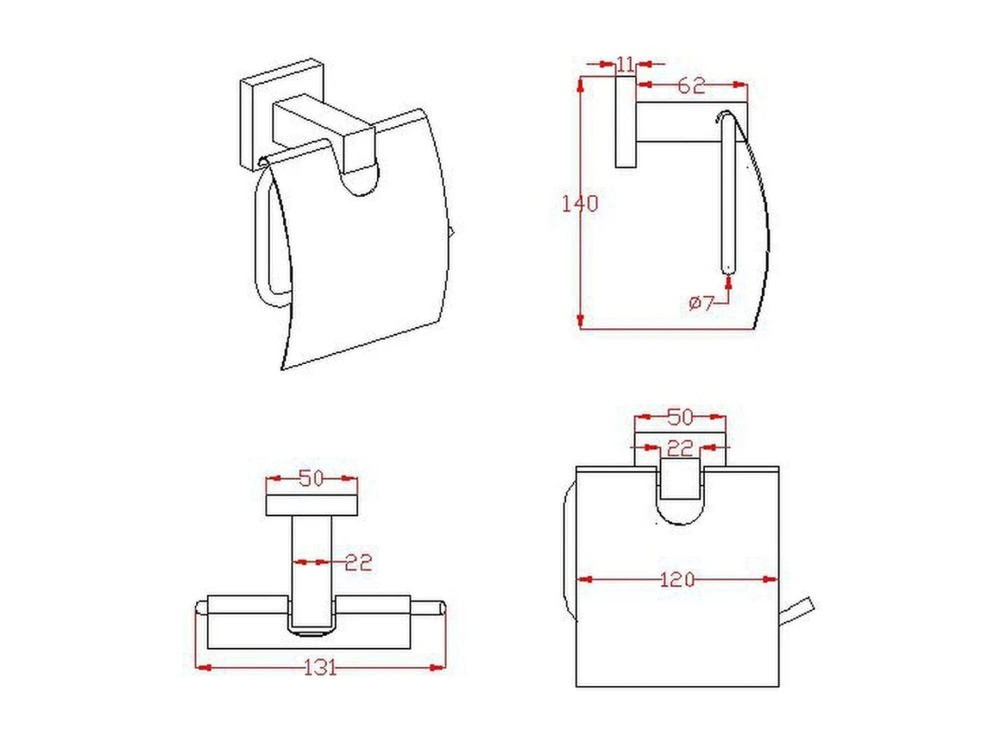 3-delig toiletaccessoires set - Duke