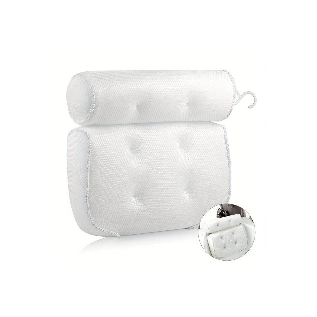 HomeEase® Badkussen met Antislip Zuignappen - Geurloos en Comfortabel Badkuipkussen