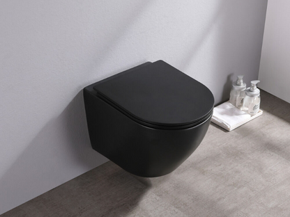 Toiletpot Randloos - Itsie Mat Zwart - Softclose Zitting