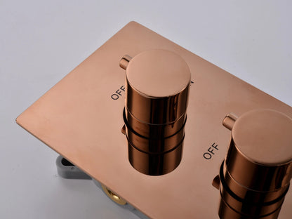 Thermostatische inbouw regendoucheset - Hake Rose goud