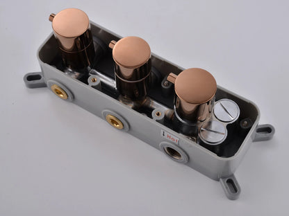 Thermostatische inbouw regendoucheset - Hake Rose goud
