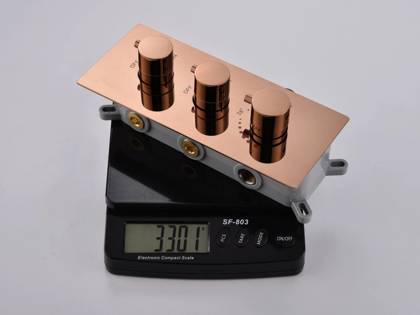 Thermostatische inbouw regendoucheset - Hake Rose goud