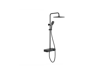 Thermostatisch opbouw regendoucheset - Digitaal display - Mona Mat zwart