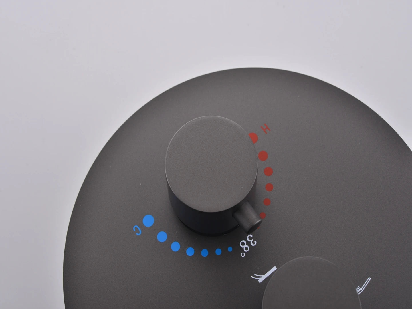 Thermostatische inbouw regendoucheset - Yuma Gunmetal grey