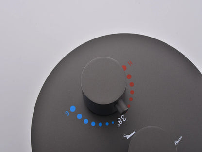 Thermostatische inbouw regendoucheset - Yuma Gunmetal grey