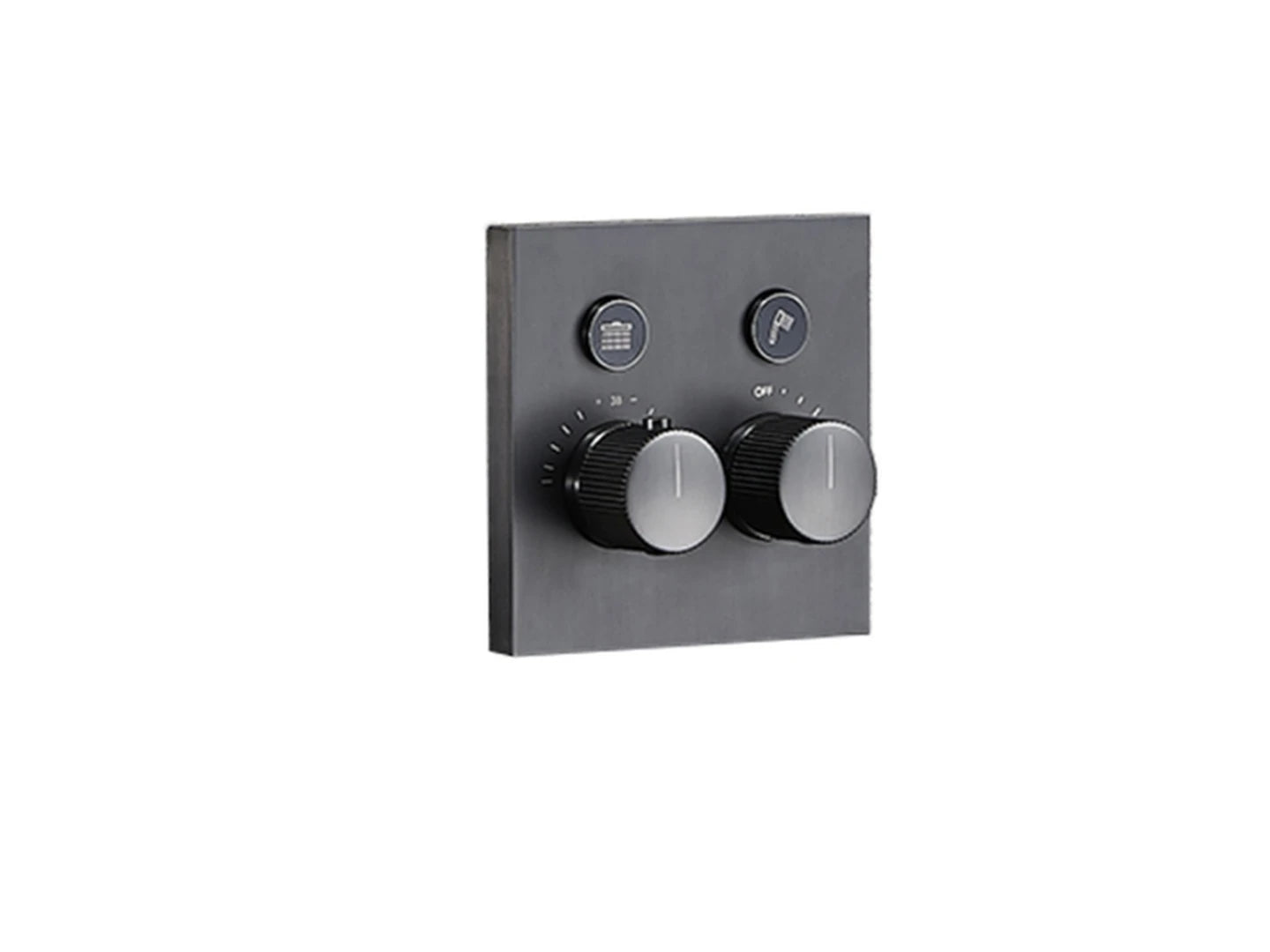 Thermostatische inbouw regendoucheset - Fossa Gunmetal grey