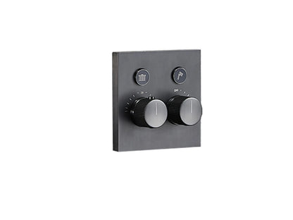 Thermostatische inbouw regendoucheset - Fossa Gunmetal grey