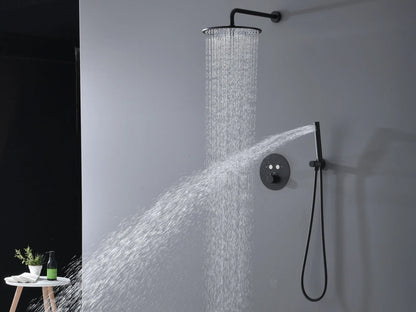 Thermostatische inbouw regendoucheset - Bombay Mat zwart