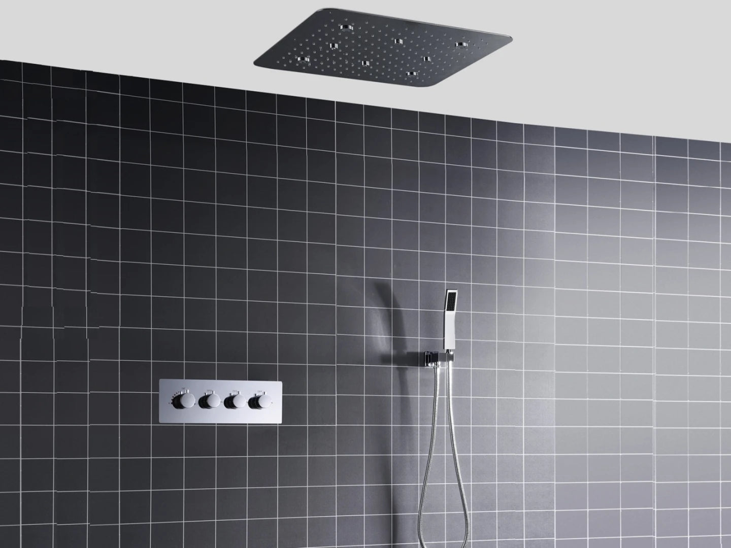 Thermostatisch inbouw regendoucheset - Okapi Chroom