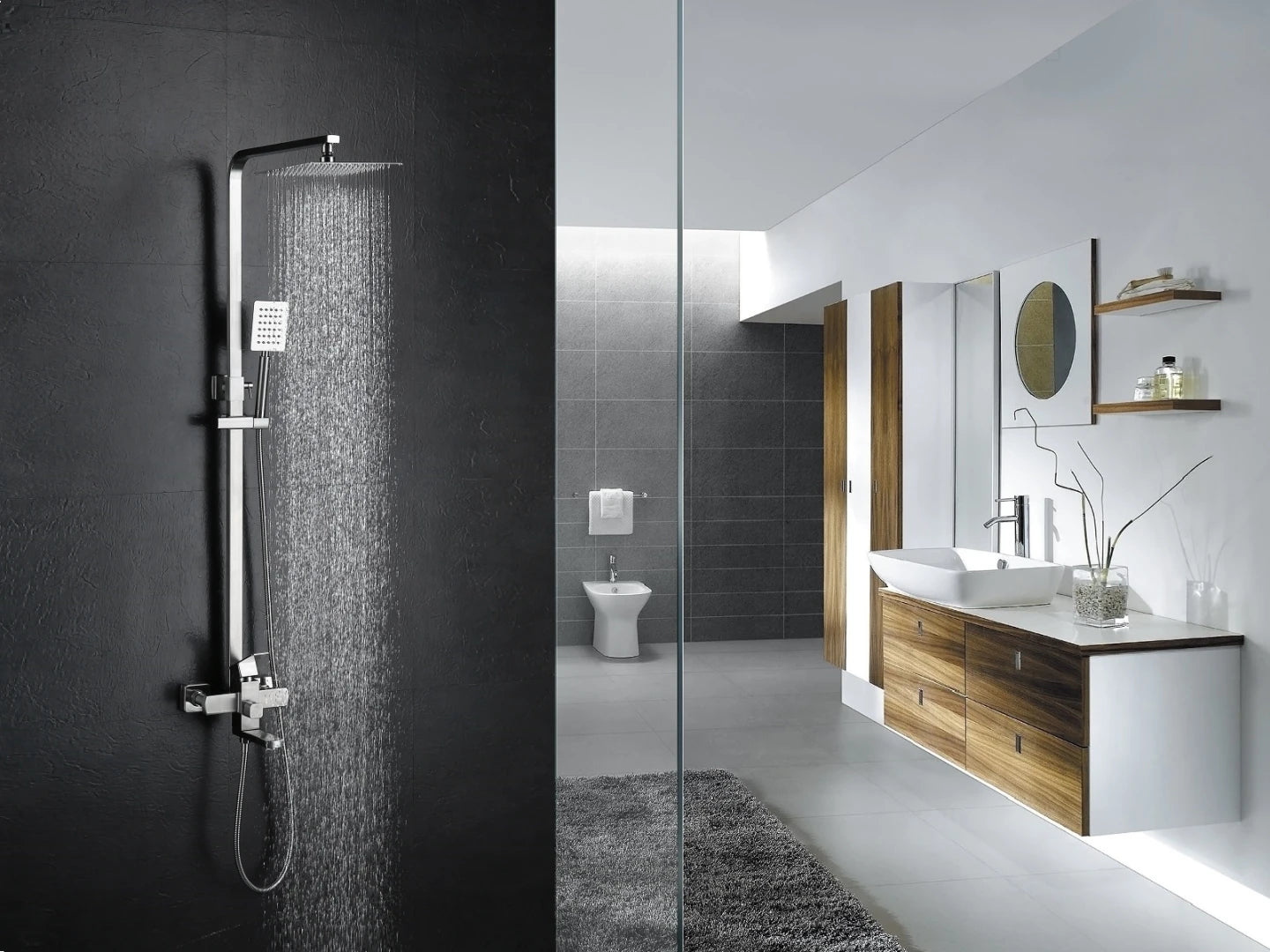 Opbouw regendoucheset - Galina Geborsteld RVS