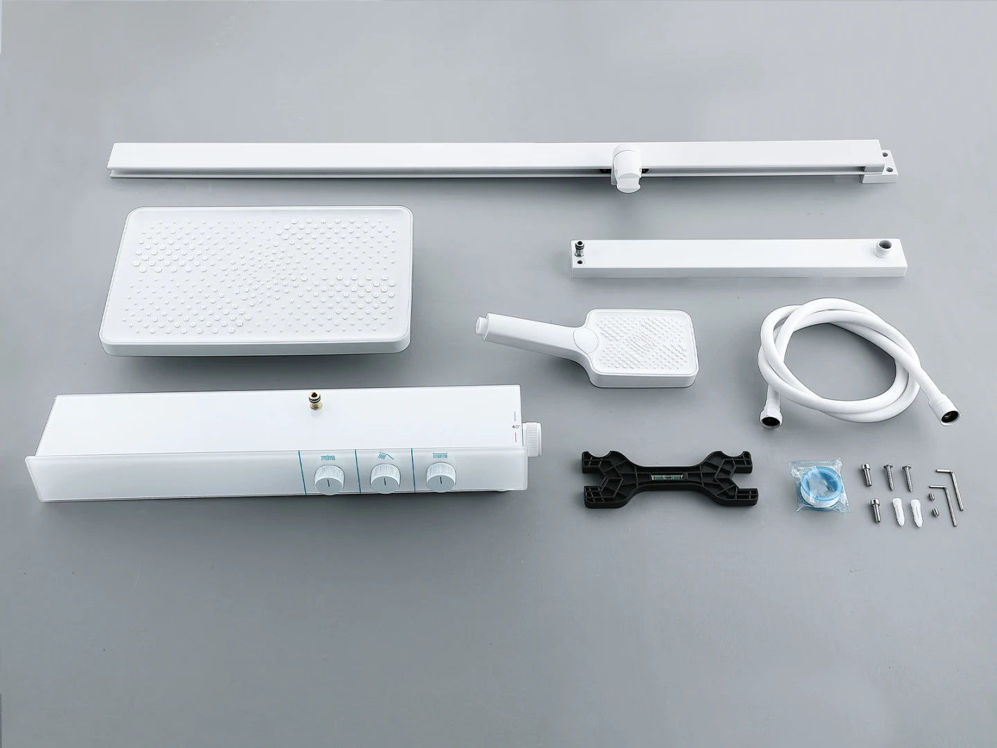 Thermostatisch opbouw regendoucheset - Cyber Mat wit