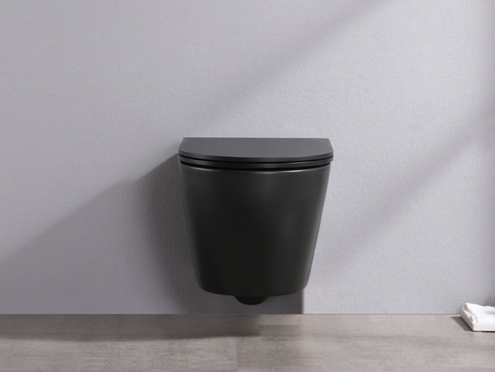 Toiletpot Randloos - Itsie Mat Zwart - Softclose Zitting