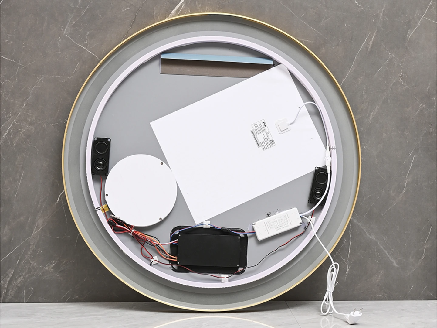 LED Badkamerspiegel - Bluetooth - Josh Geborsteld goud - 80x80cm