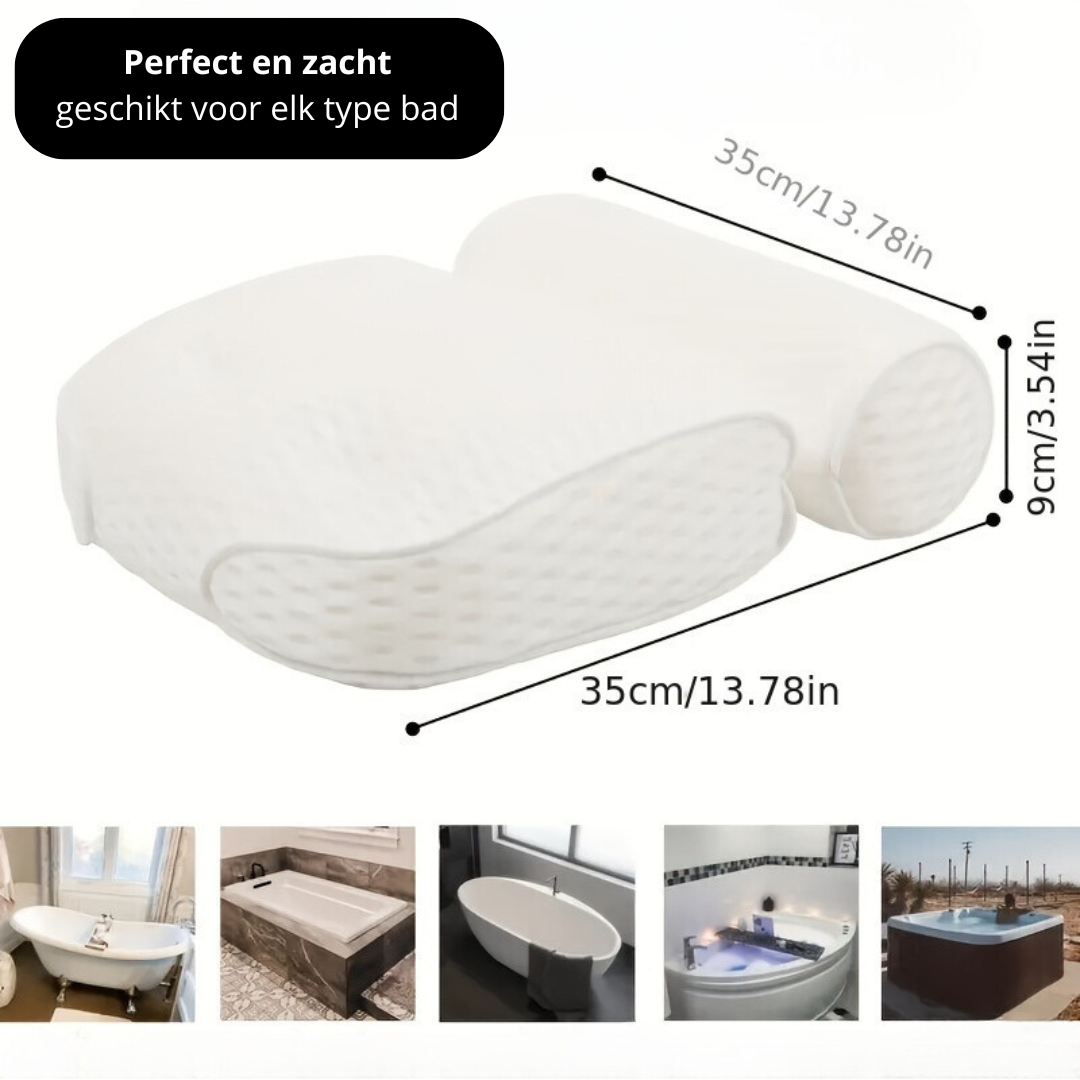 HomeEase® Badkussen met Antislip Zuignappen - Geurloos en Comfortabel Badkuipkussen