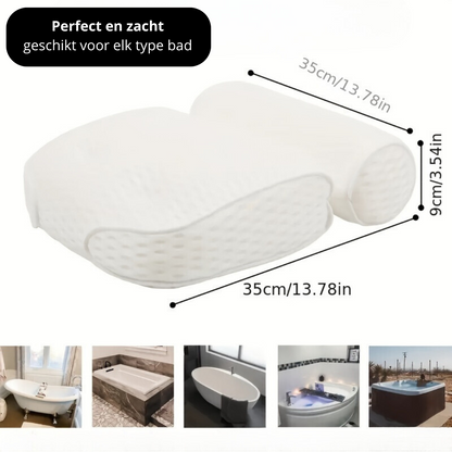 HomeEase® Badkussen met Antislip Zuignappen - Geurloos en Comfortabel Badkuipkussen