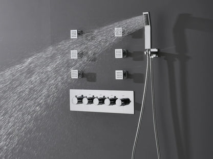 Thermostatisch inbouw regendoucheset - Ibex Chroom