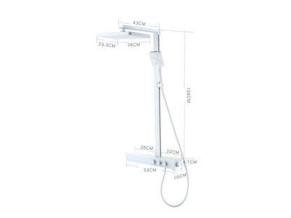 Thermostatisch opbouw regendoucheset - Cyber Mat wit