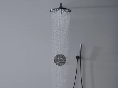 Thermostatische inbouw regendoucheset - Bombay Mat zwart