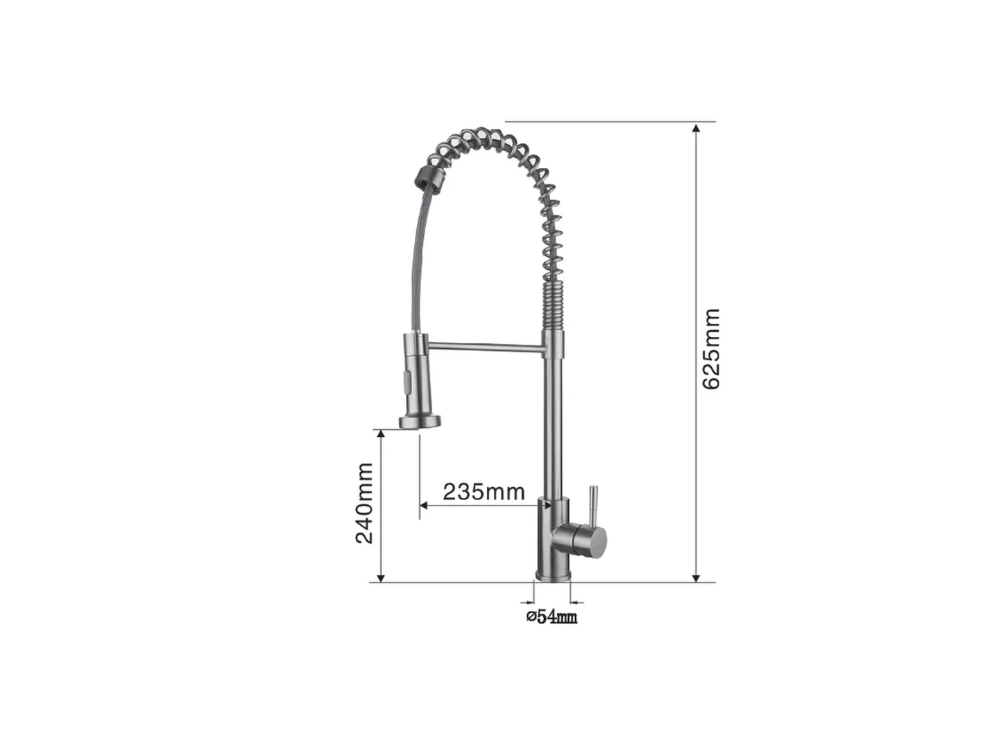 Keukenkraan - Uitneembare uitloop - Inula Geborsteld RVS - 63cm