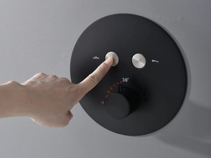 Thermostatische inbouw regendoucheset - Bombay Mat zwart